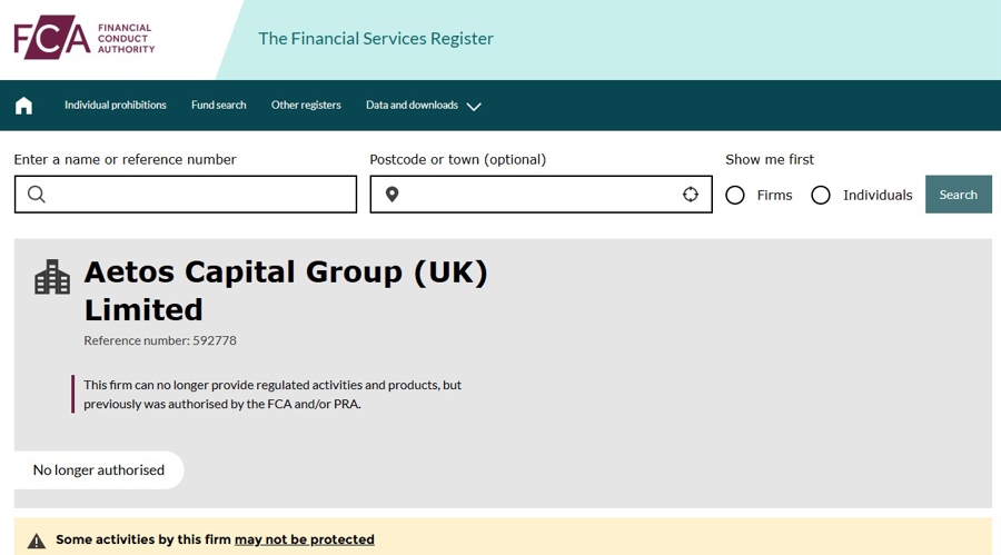 CFDs 经纪商 AETOS 放弃 FCA 许可